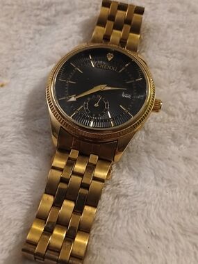 🎵 Chenxi Gold-Tone Men's Chronological Watch + Black Dial [NWOT]